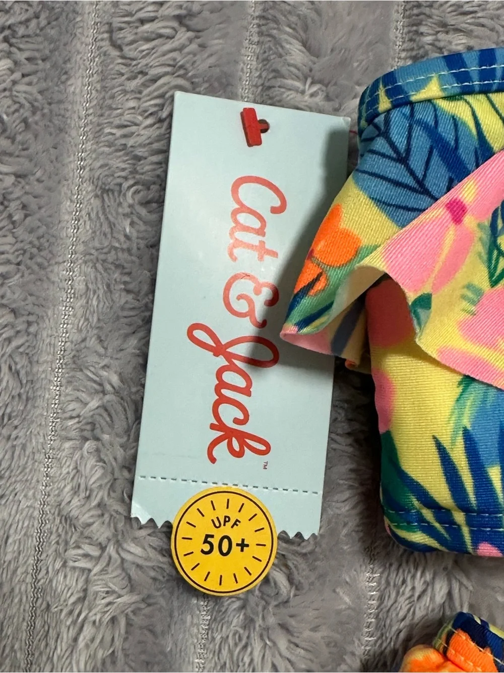 Cat & Jack Yellow Tropical Floral Ruffle Bikini Set
